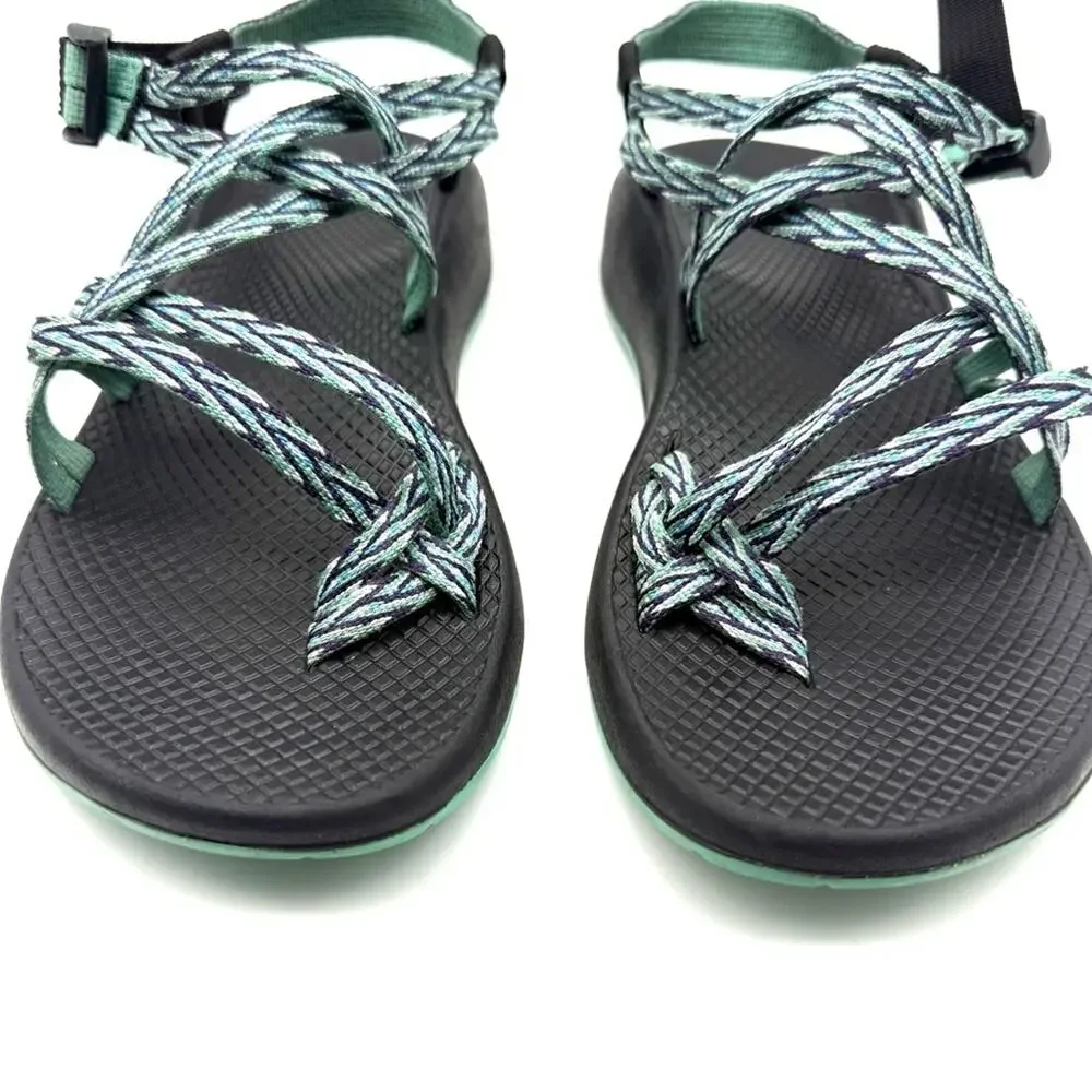 Chaco Z/2 Sandal Strappy Blue Green Diamond Zigzag Pattern Hiking Outdoor Active